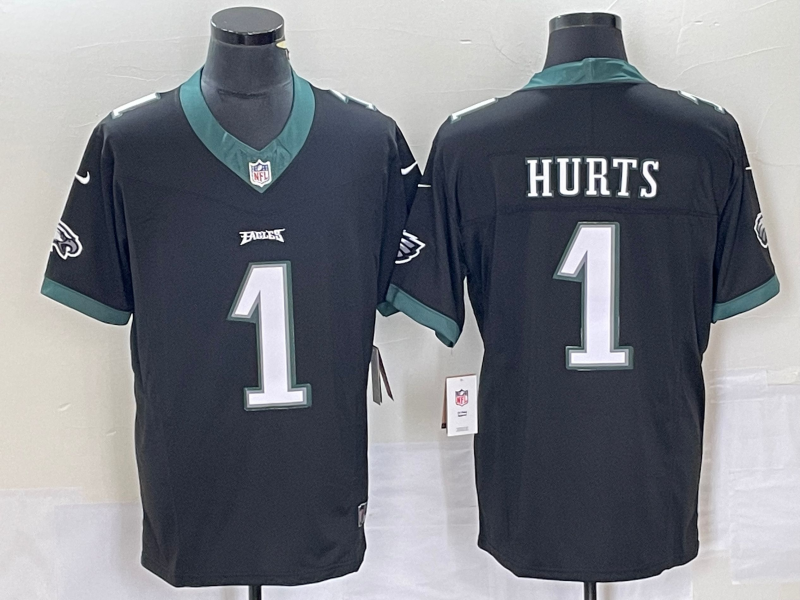 Men's Philadelphia Eagles Jalen Hurts #1 Black Jersey
